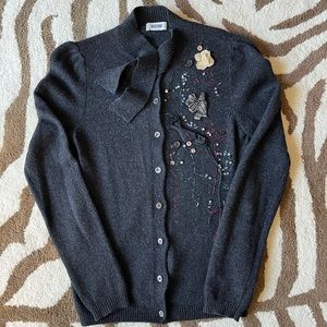 Moschino Capped Sleeve Cardigan Gray S
